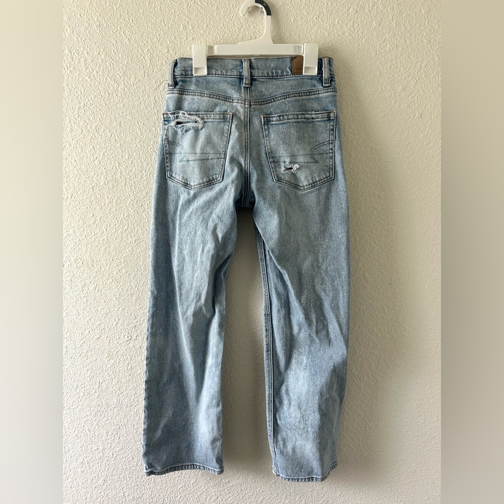 American Eagle Distressed Jeans Size 00 | Light Bleach Dye | Ripped Knees - Picture 6 of 11